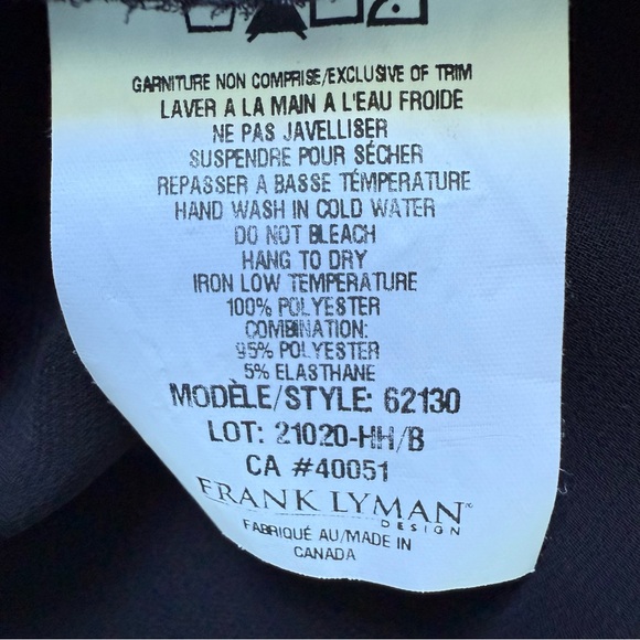 FRANK LYMAN | Black Hi-Low Sleeveless Top Sz 6 - Picture 5 of 5